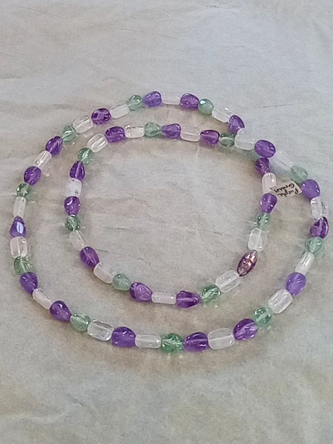 Purple green necklace