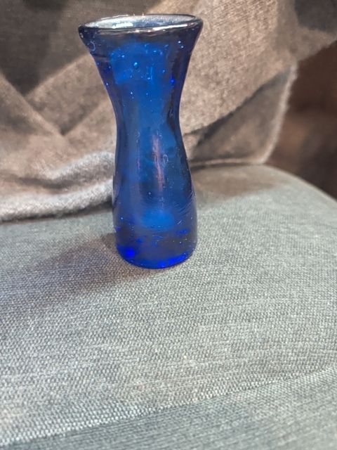 Hand Blow Cobalt Blue Glass mini vase