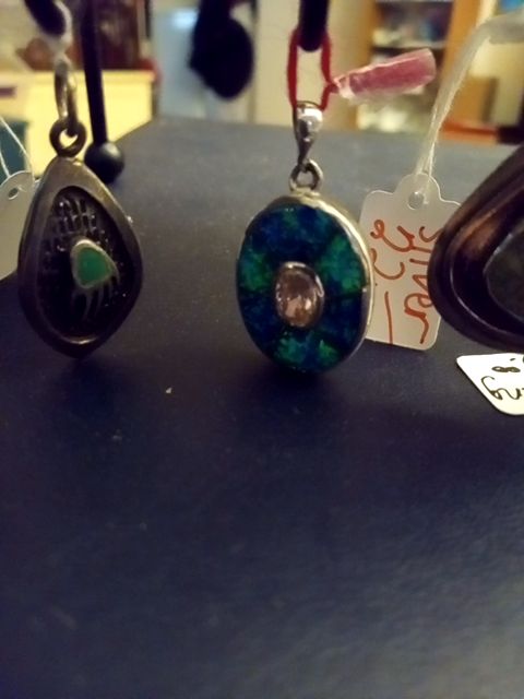 Sterling silver and opal pendant