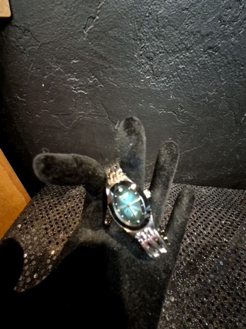 Silver, Black & Green face Armitron Diamond Now Watch