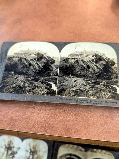 10 Stereograph Cards From World War II