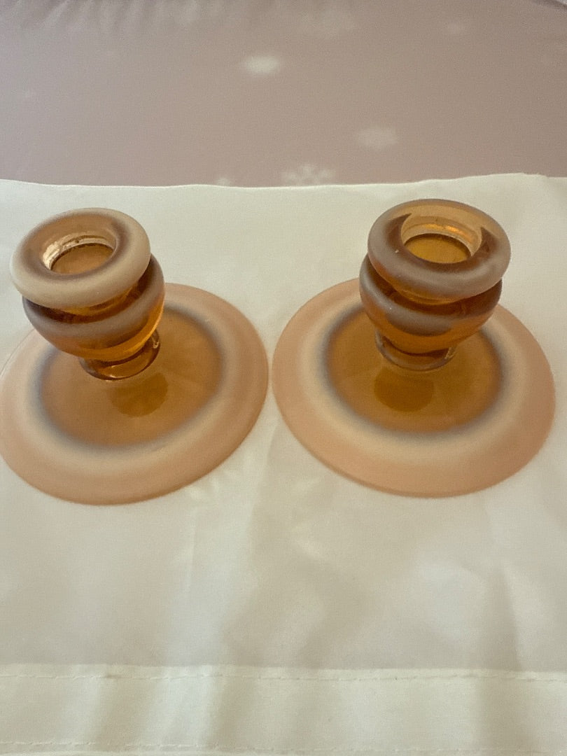 Opalescent Fenton Fenton Cameo Opalescent candleholders