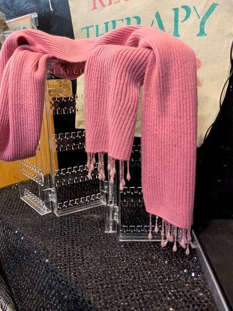 Pink Scarf With Beads