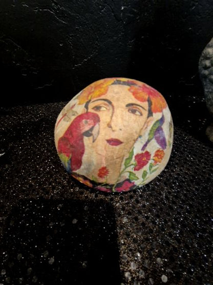 Diane Zimm Signed Hand Painted Rock, 4"