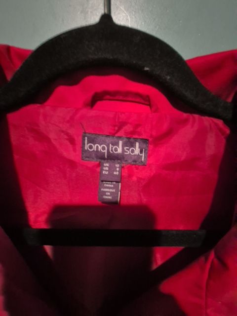 Red Long Tall Sally Collared Jacket, US 8