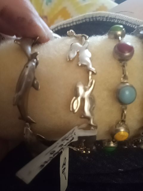 Sterling signed bunny bracelet