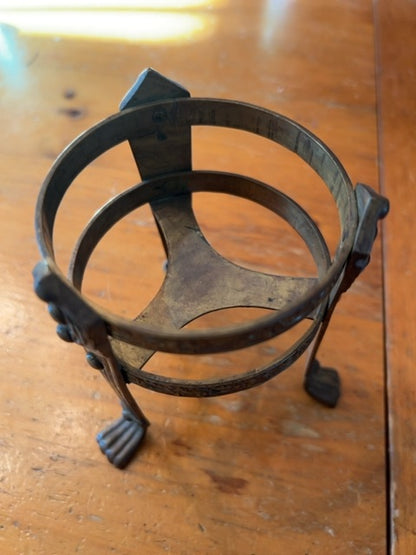 Vintage Brass Plant Holder with Claw Feet