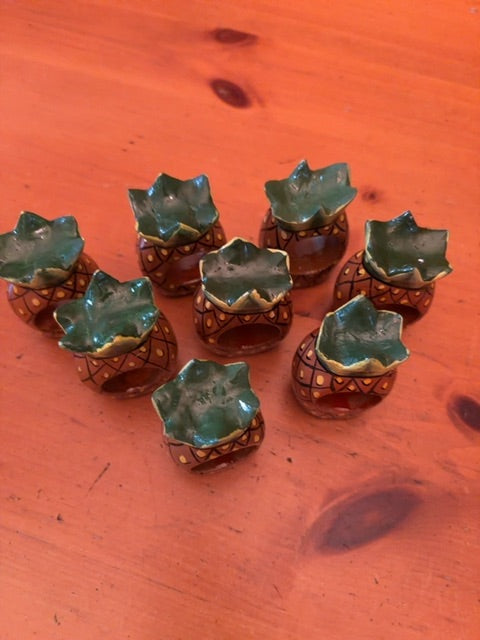 Wooden pineapple napkin rings
