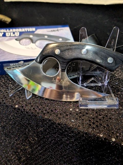 Hibben Legacy Ulu Knife And Leather Sheath