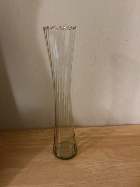 Smoke/black LE Smith Short smoked swung glass vase, 10”