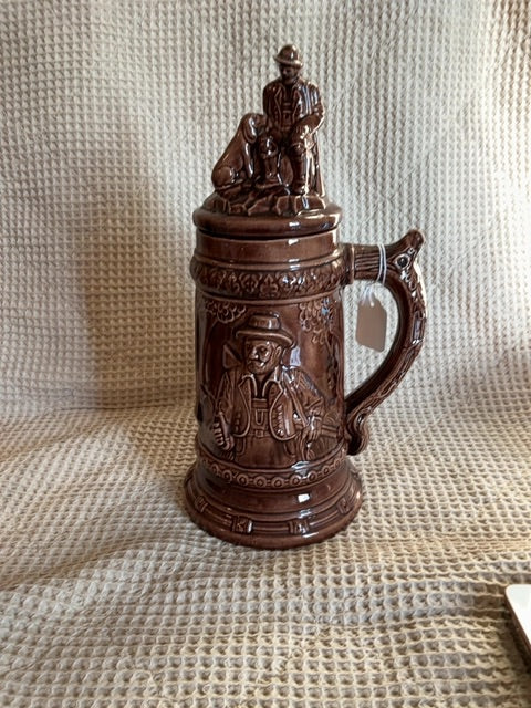 Terre cotta German Vintage German beer stein, 12”