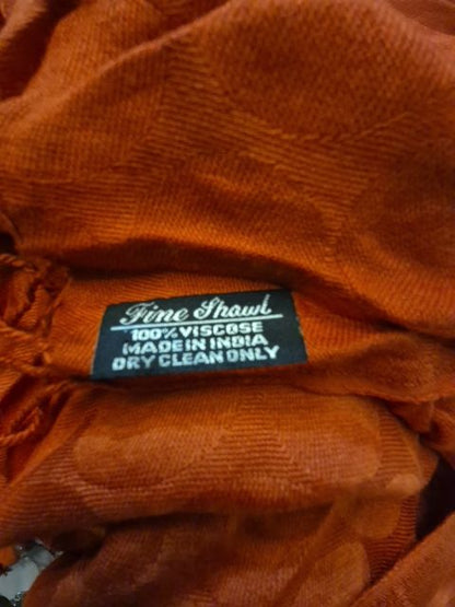 Burnt Orange Fine Shawl 100% Viscose Scarf
