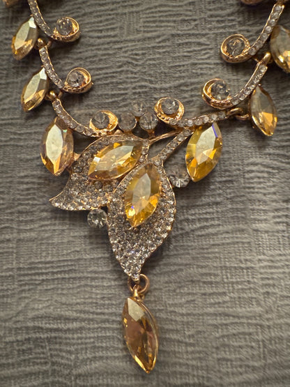 Gold rhinestone holiday set