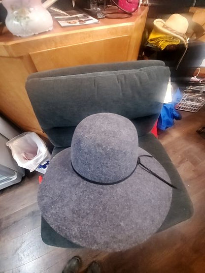 Charcoal Phenix Felt Hat, One Size