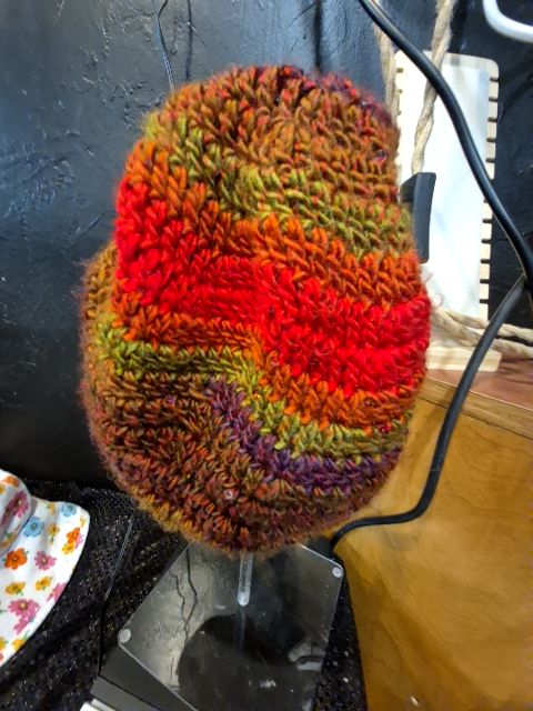 Red & Brown  Knit Hat