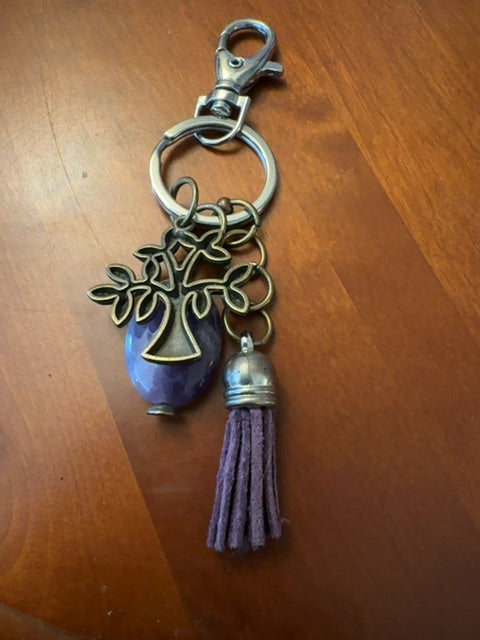 Purple tree keychain