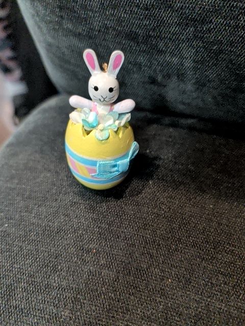 Wooden Bunny in Egg