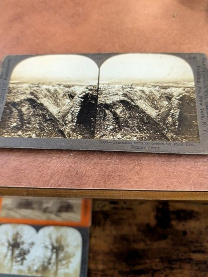 10 Stereograph Cards From World War II