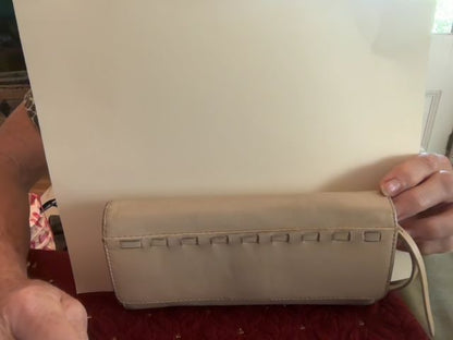 Cream HOBO Leather Wallet, 7 1/2 x 3 3/4
