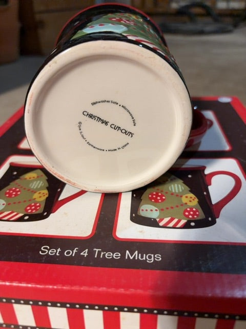 Christmas Tree Mugs Set of 4