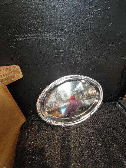 Silvertone  Serving Tray, 12" × 8.5"