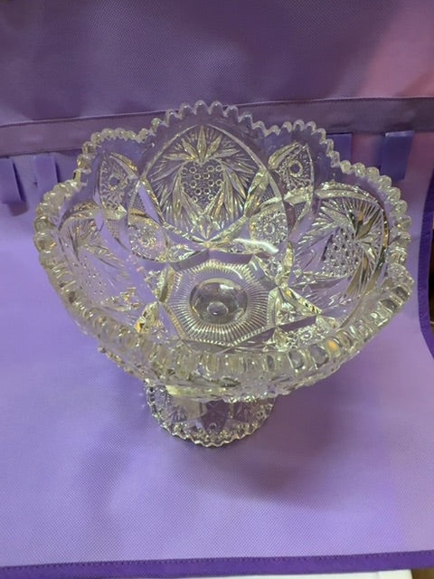 Clear Imperial Nucut Crystal Candy dish