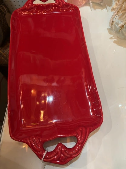 Red  Italian ceramic tray/platter