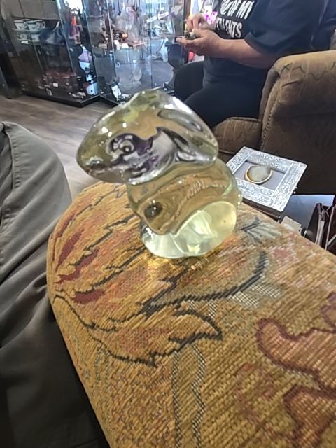 Glass Green glass rabbit sculpture Homes Goods & Decor