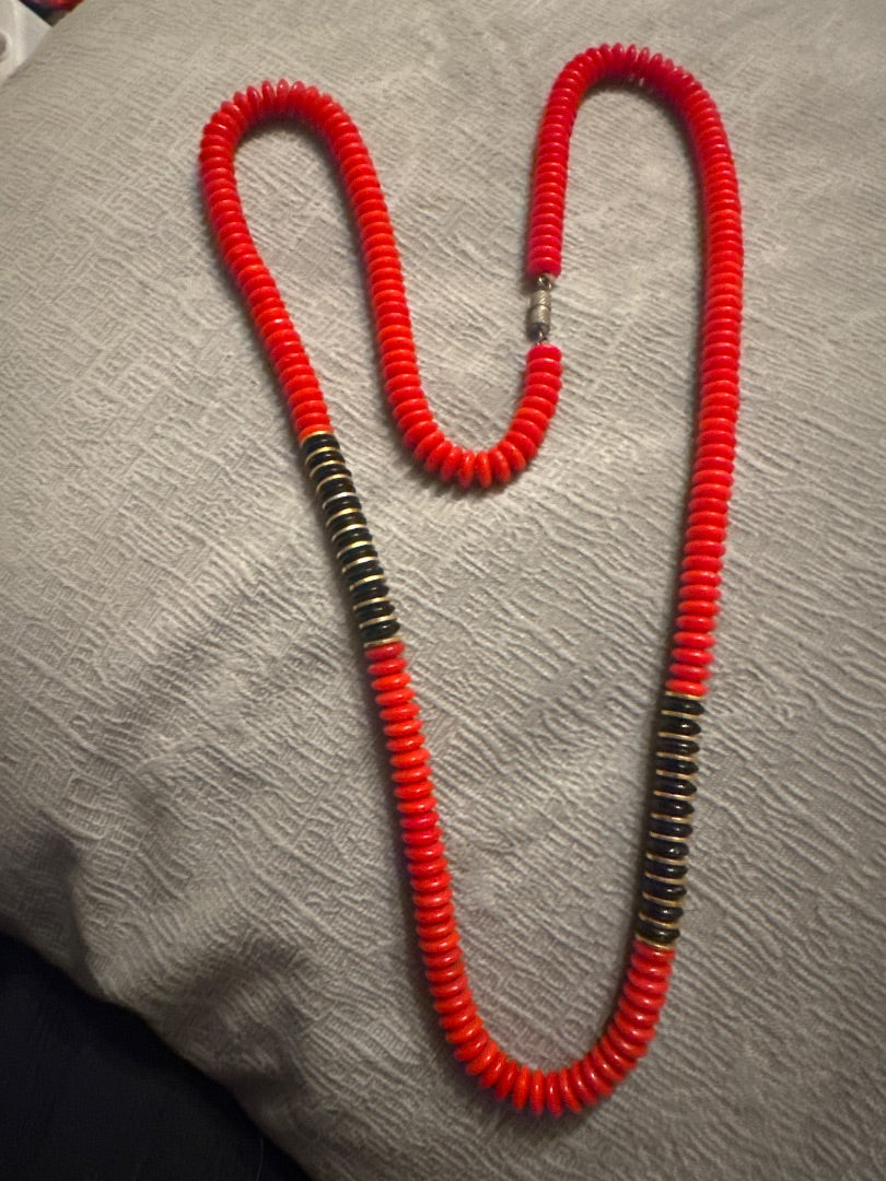 Rondel Red&Black Necklace
