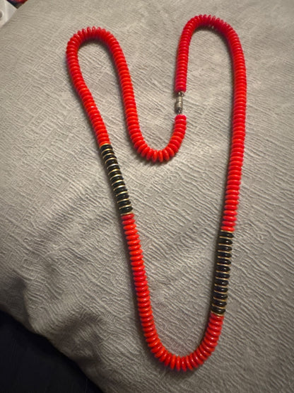 Rondel Red&Black Necklace