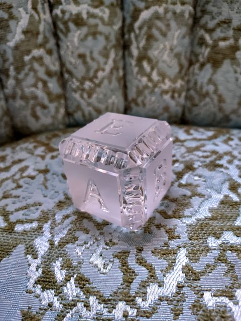 Waterford Crystal Child's Block Paperweight Nursery Decor