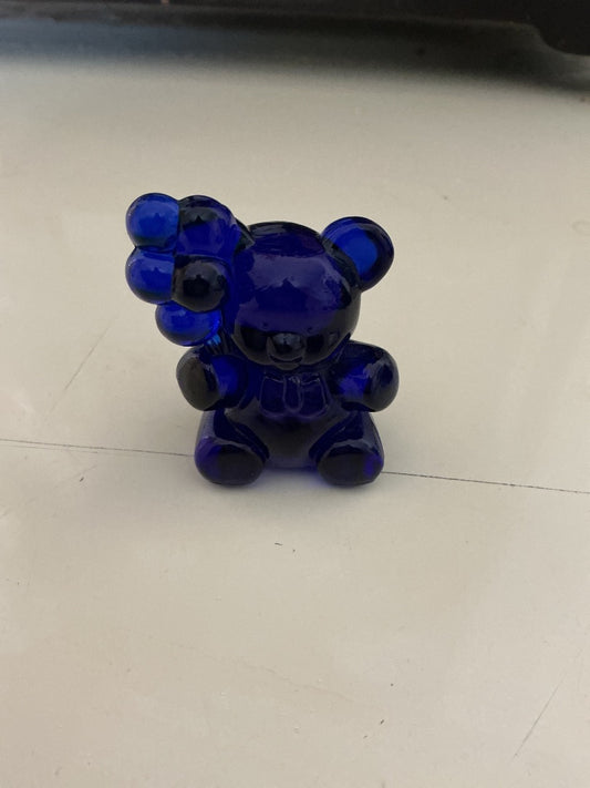 Cobalt blue Boyd Blue Bear Blue Glass Ballon Bear, 2.25”