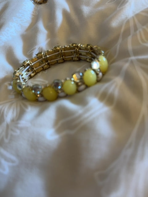 Yellow gold tone stretchy bracelet