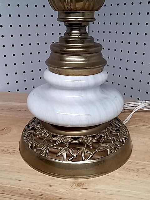 Gold  AS IS Brass Dragon Marble Lamp