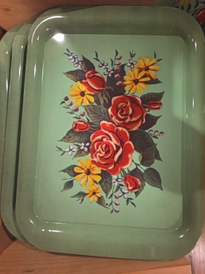 Vintage Trays-Set of 12 w/Crate