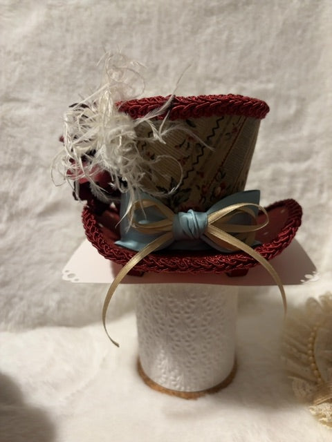 Burgundy MysticalCreationsByMaira Floral mini top hat