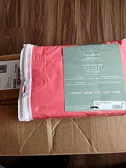 Coral Signature Collection Full Size Bed Sheets, Full SZ