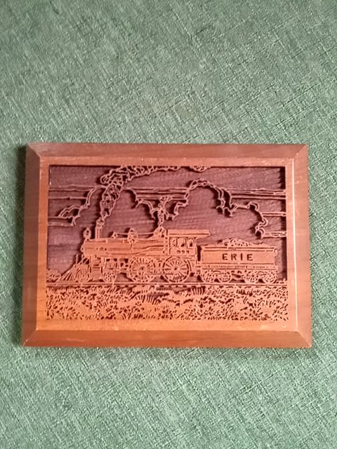 Brown Lasercraft Erie Train Plaque