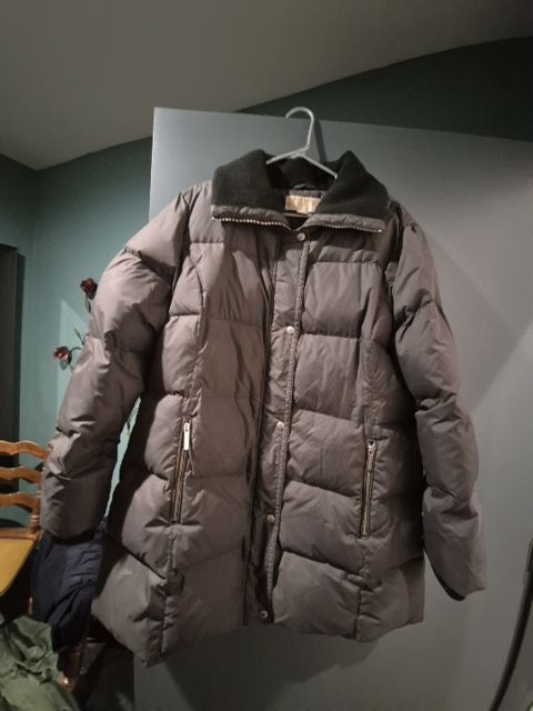 Black Michael Kors Collared Puffer Jacket, XL