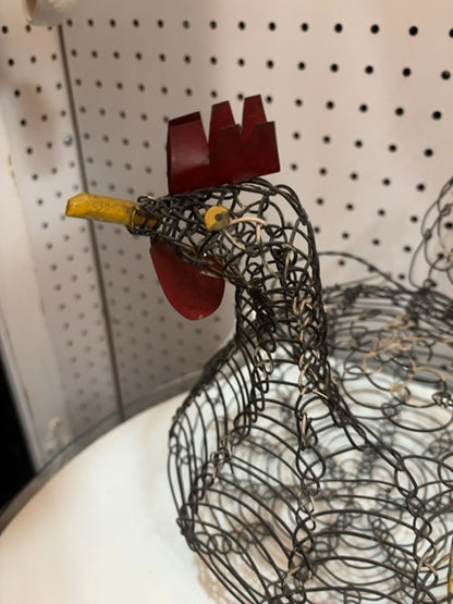 French rustic wire chicken egg basket