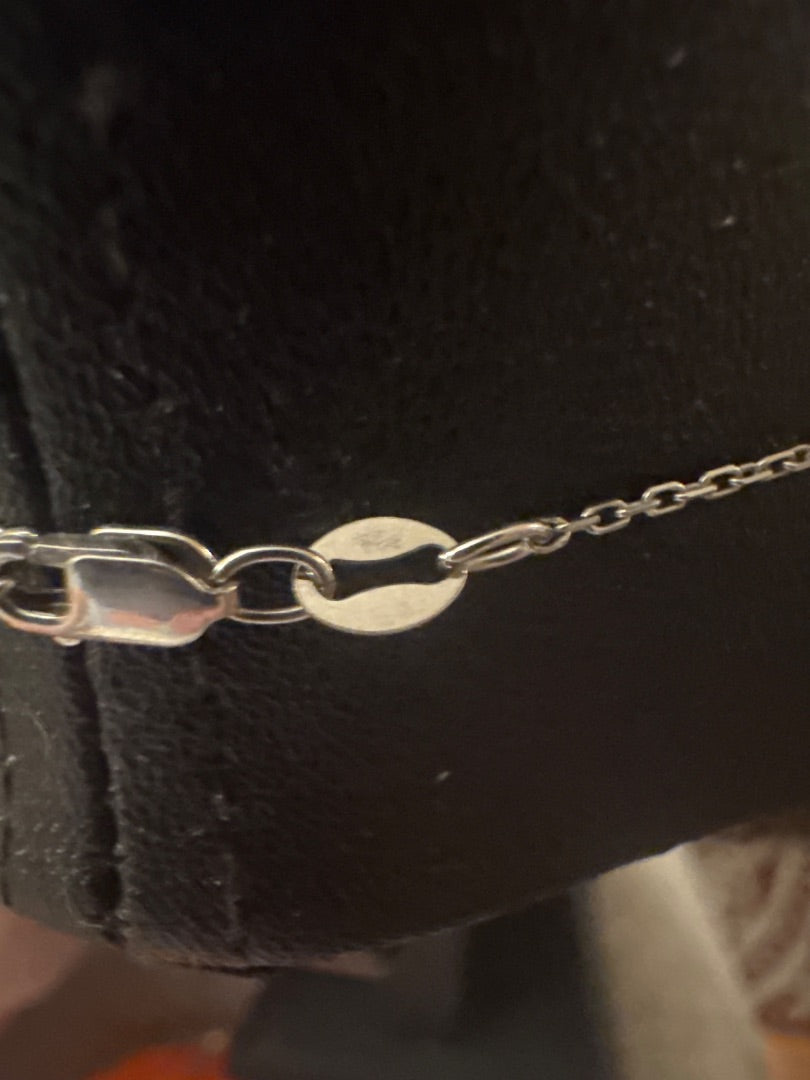 Pearl, CZ, and sterling necklace