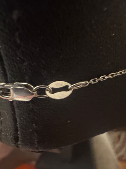 Pearl, CZ, and sterling necklace