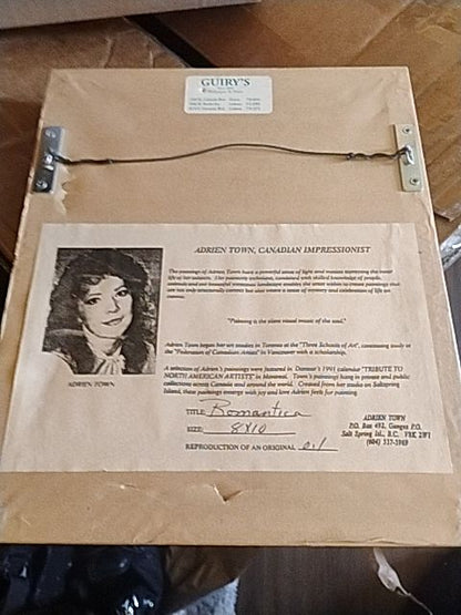 Green/light floral Adrien Town "Romantica" painting/Pic, 8 X 10