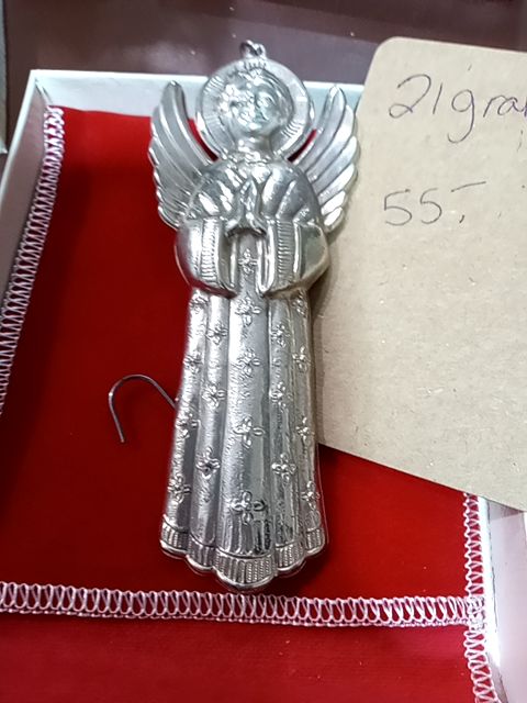 Vintage sterling silver Ghorham praying angel ornament
