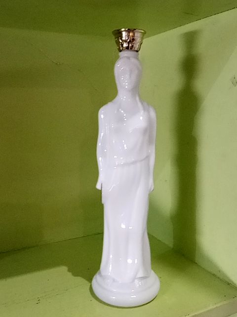 White Avon Greek figure bottle, Medium