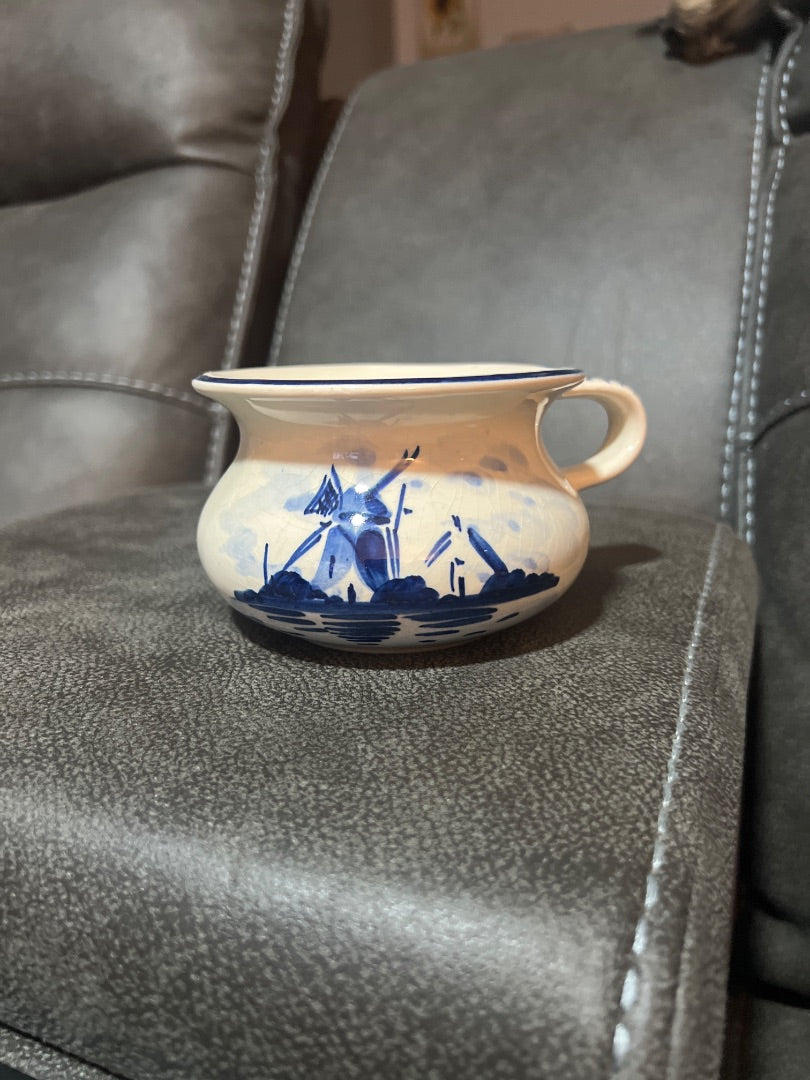Vintage Delft Blue chamber pot, hand painted