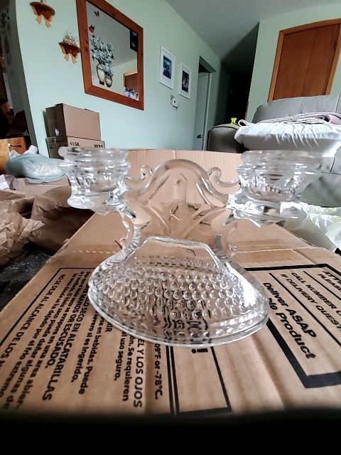 Hobnail candalabra