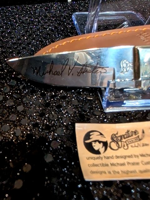 Michael Prater Green Velvet Skinner Signed W/ Sheath