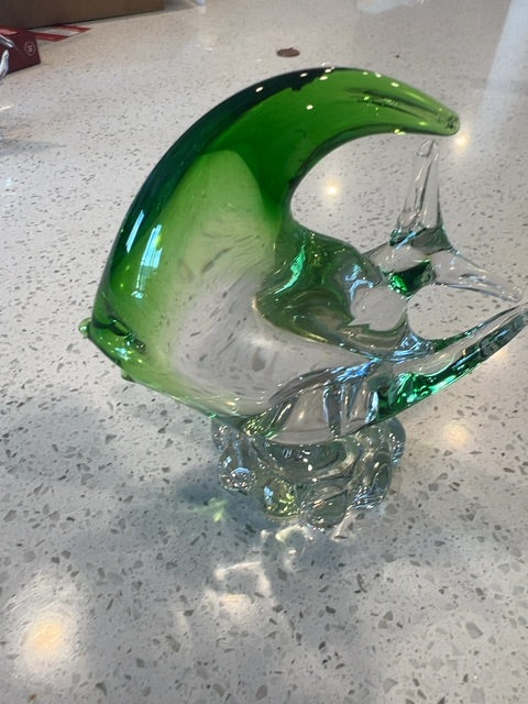 Glass fish paperweight