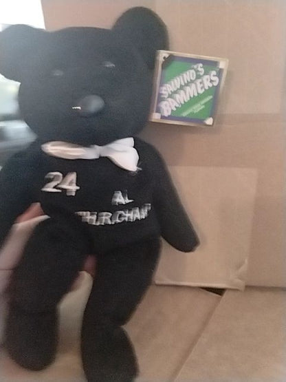 Black and white Salvino's Bammers Baseball Bear